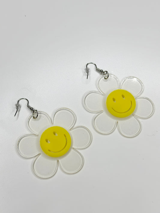 Pendientes de flores sonrientes