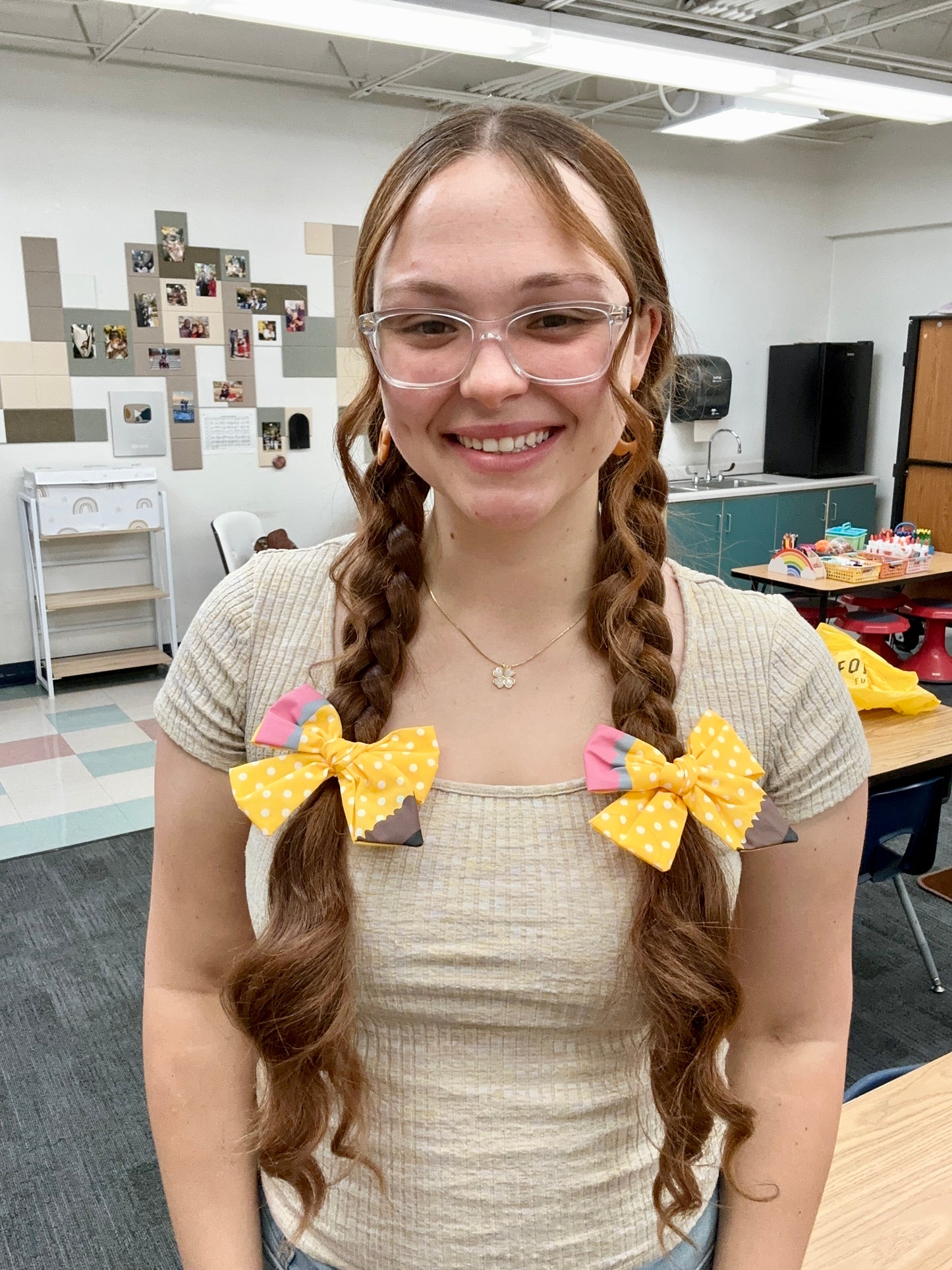 Polka Dot Pencil Hair Bow