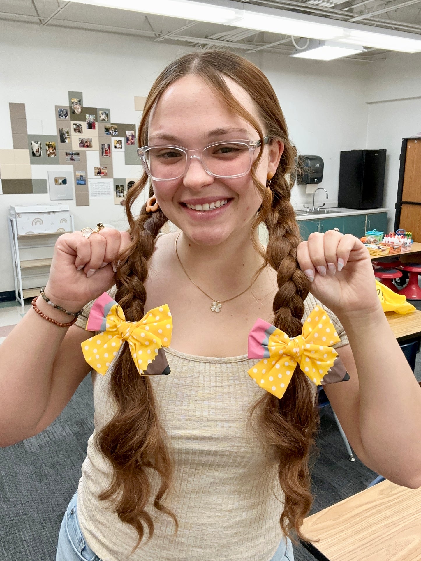 Polka Dot Pencil Hair Bow